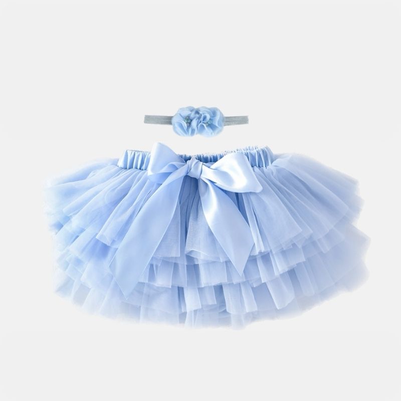 Charming Baby Blue Tutu Skirt from Dear Pastel. Complete with a cute headband, the super-soft tulle is gentle on your baby's sensitive skin.
